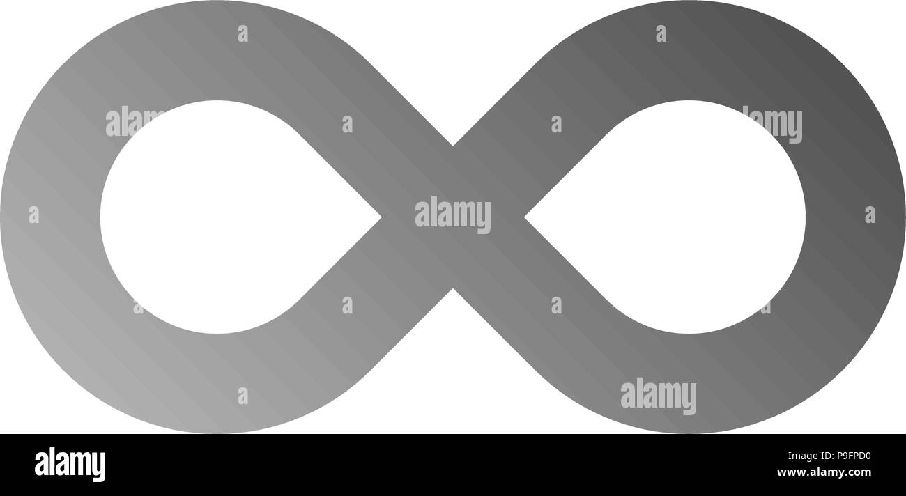 infinity symbol gray - gradient standard - isolated - vector illustration Stock Vector