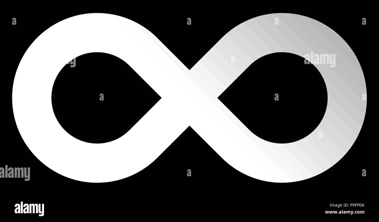 infinity symbol white - gradient standard - isolated - vector illustration Stock Vector