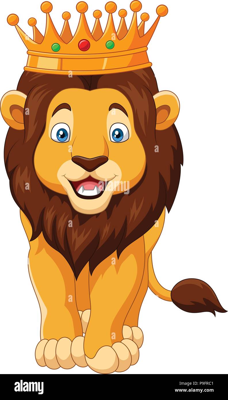 Cartoon lion wearing a crown Stock Vector Image & Art - Alamy