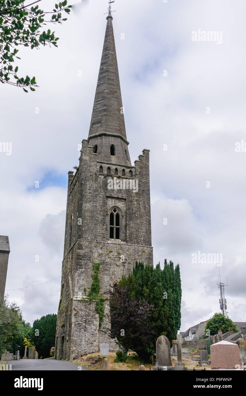 Bell tower at Kells Abbey, Kells, County Meath, Ireland Stock Photo
