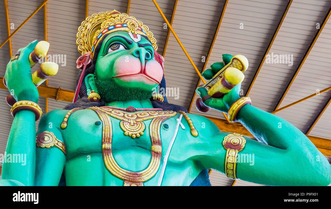 Chilaw, Sri Lanka - July, 25, 2017;The facade statue God Hanuman Stock Photo