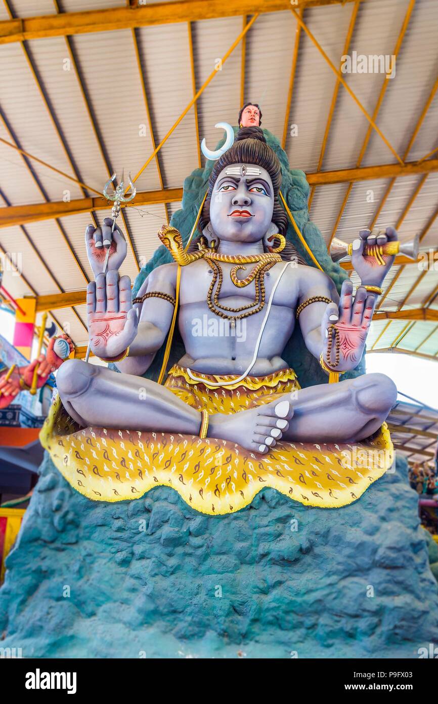 The facade statue God Shiva in  Murugan Kovil in Chilaw ,Sri Lan Stock Photo