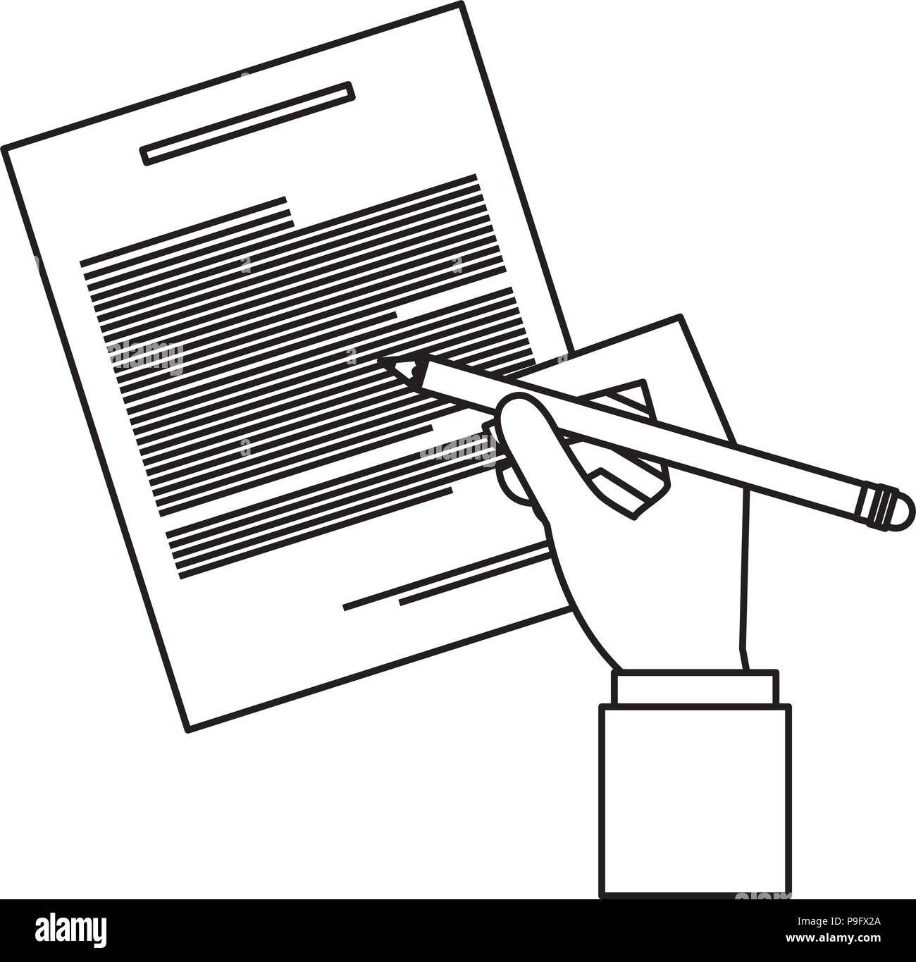 hand writing with pencil in documents Stock Vector Image & Art Alamy