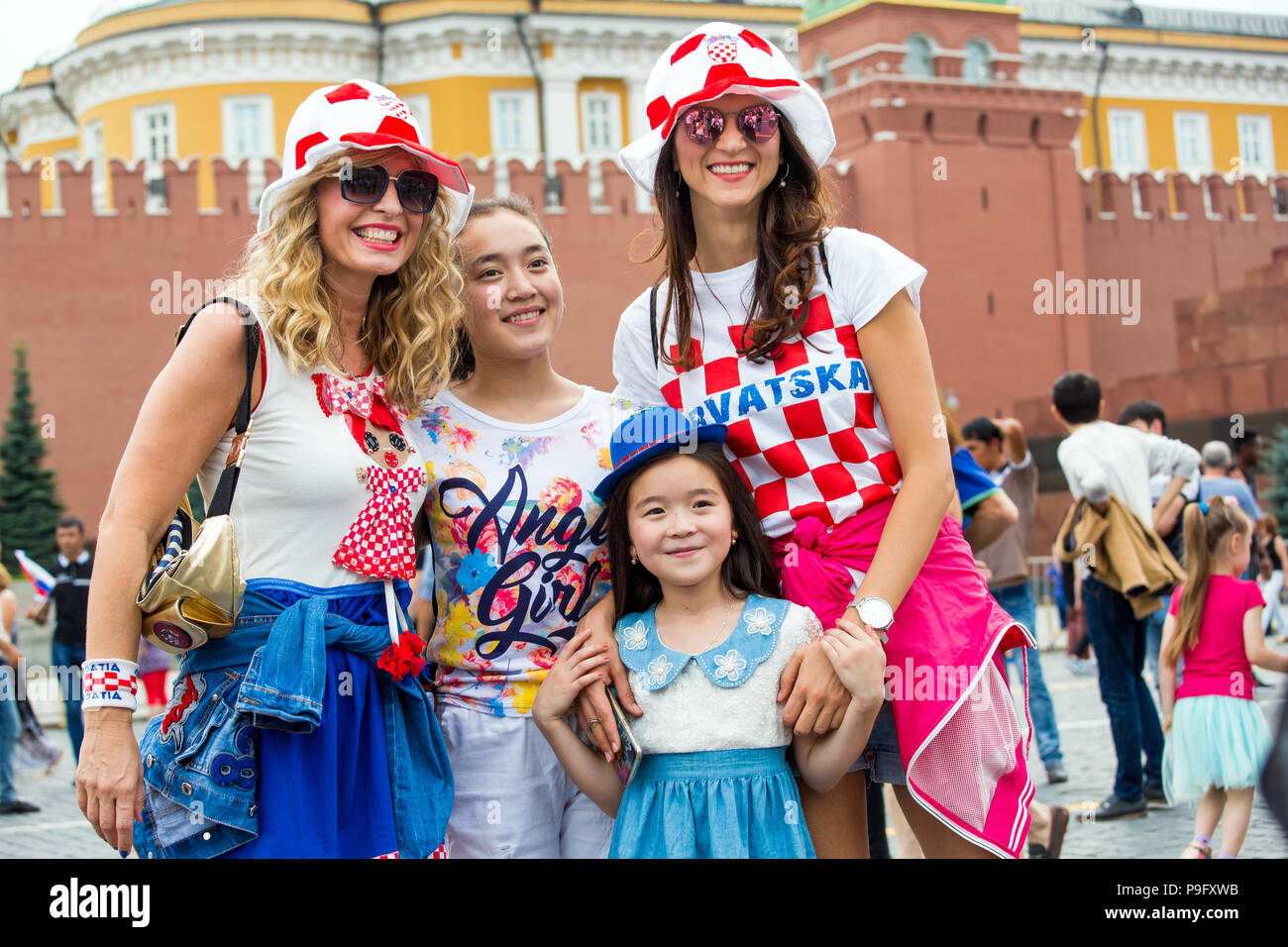Jul With Fans Moscow, Russia - July, 2018: Croatian football fans on world cup ...