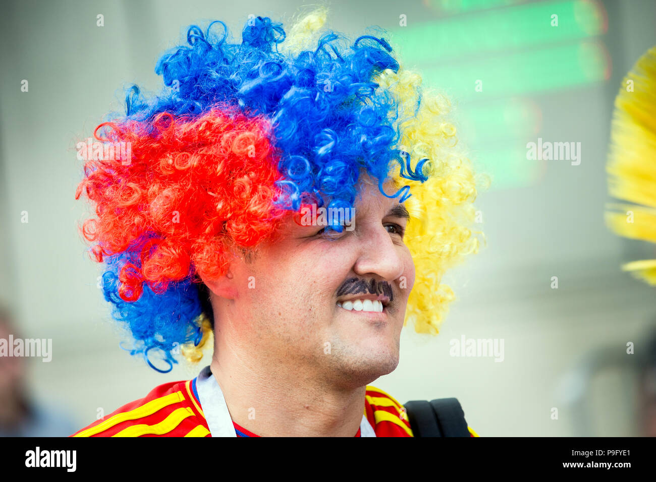 Moscow, Russia - June, 2018: Colombia football fans on world cup championship in Moscow, Russia Stock Photo