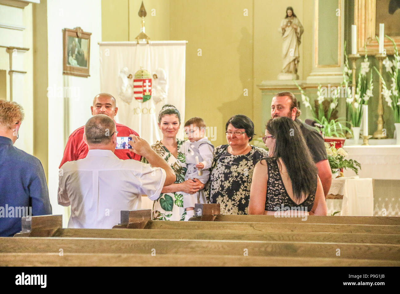 Herceg Batthyáni Fülöp MDCCCXXXX Hungary, Enying  Roman Catholic Church 14 07 2018 (Christening) Stock Photo