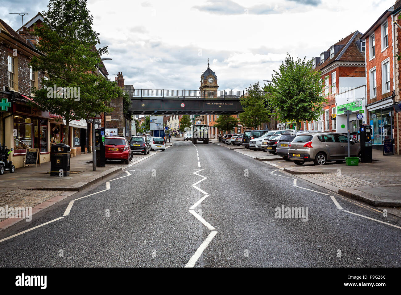 Ancient High Street of Hungerford, Berkshire, UK taken on 17 July 2018 Stock Photo