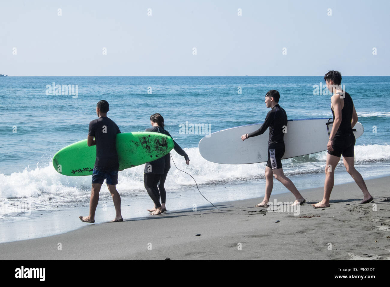 Dulan beach,Surfing,surfboards,lesson,on,coast,beach,near,Taitung,East