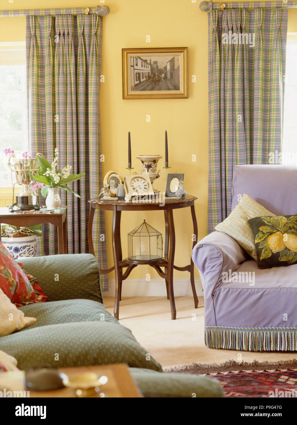 Yellow 2024 check armchair