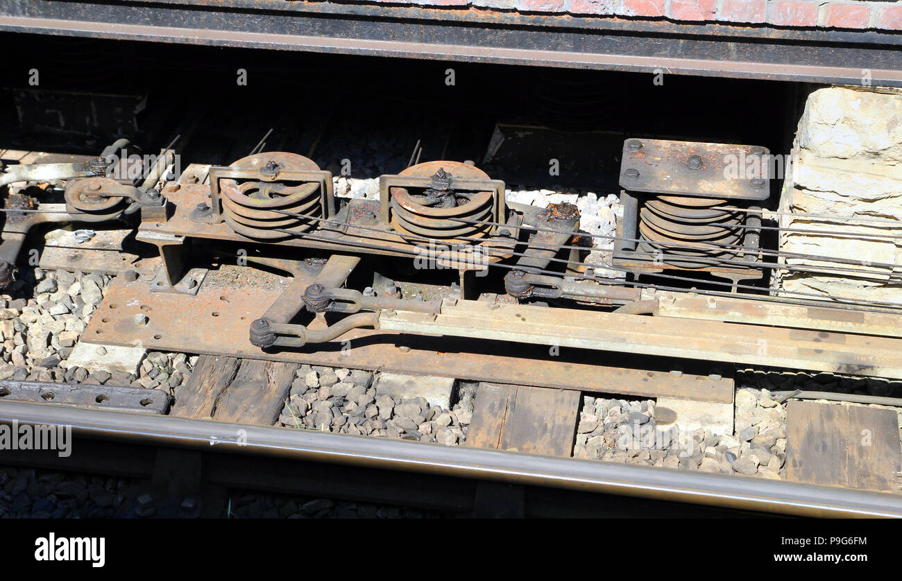 Part of the mechanism for controlling old fashioned railway signals