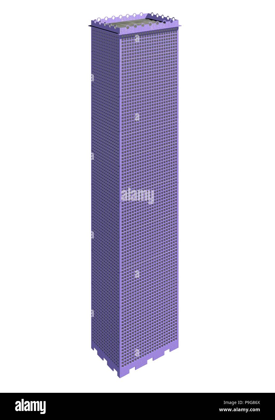 3D illustration skyscraper building isolated on white background Stock ...