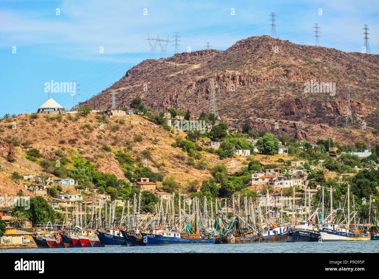 Report of the fishing port of Guaymas Sonora. Reportaje del puerto pesquero de Guaymas Sonora. Stock Photo