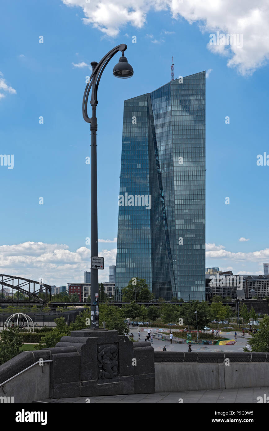 The new seat of the European Central Bank in Frankfurt am Main. Stock Photo