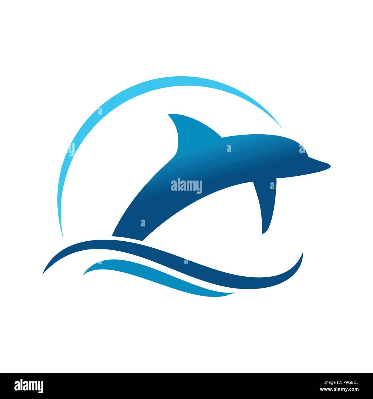 Dolphin Marine Jump Vector Symbol Graphic Logo Design Stock Vector