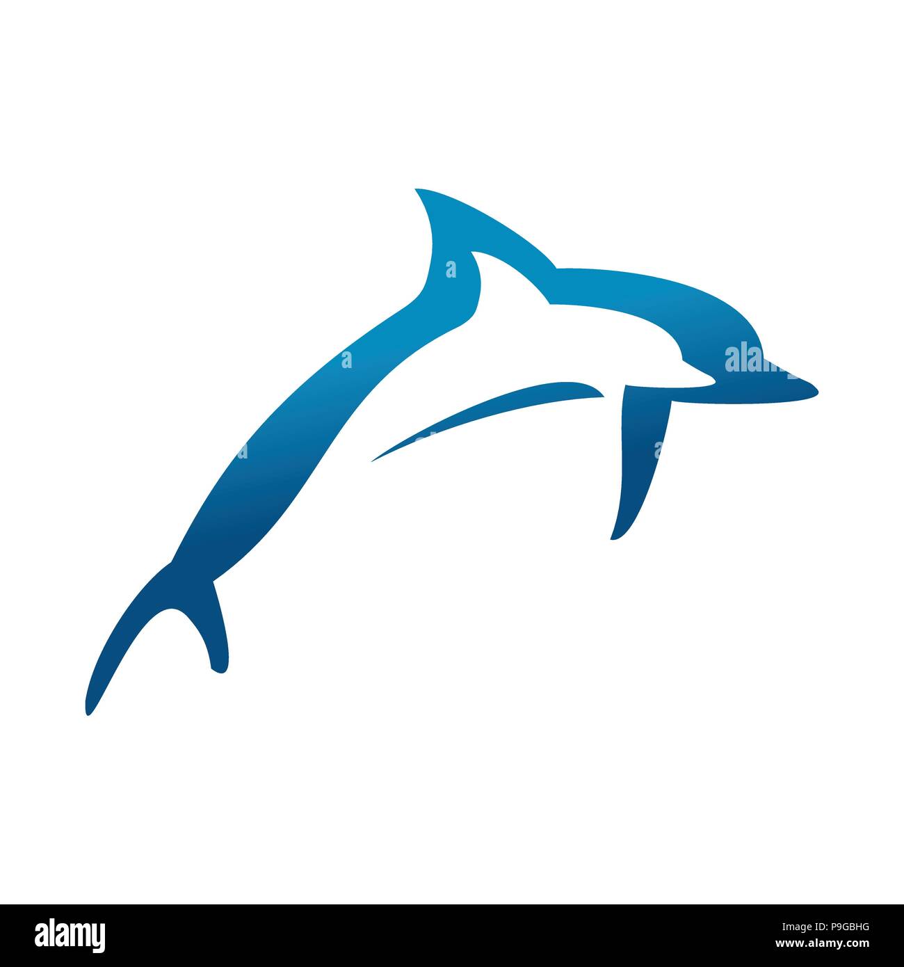 Double Jumping Dolphins Vector Symbol Graphic Logo Design Stock Vector