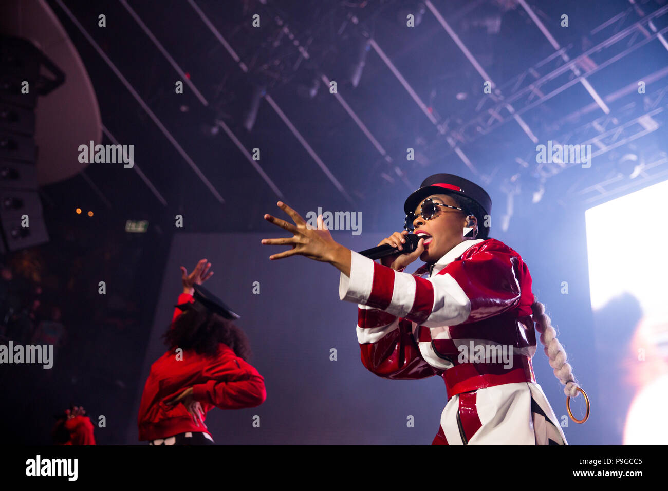 July 16th 2018. Janelle Monae performs at Rebel Nightclub in Toronto. Stock Photo