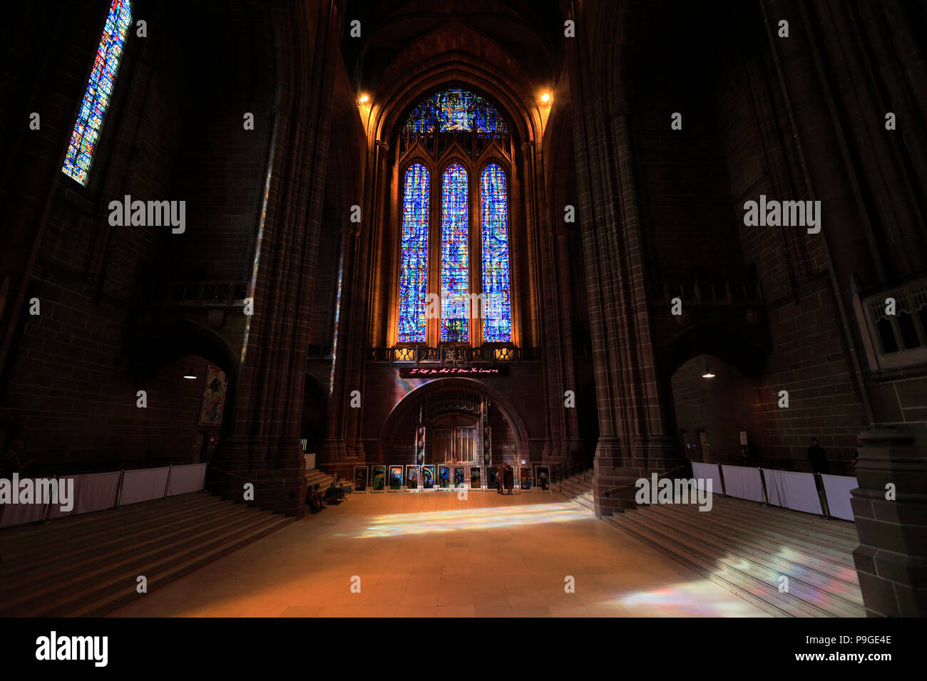 Interior of the Anglican Liverpool Cathedral, Liverpool, Merseyside, England, UK Stock Photo