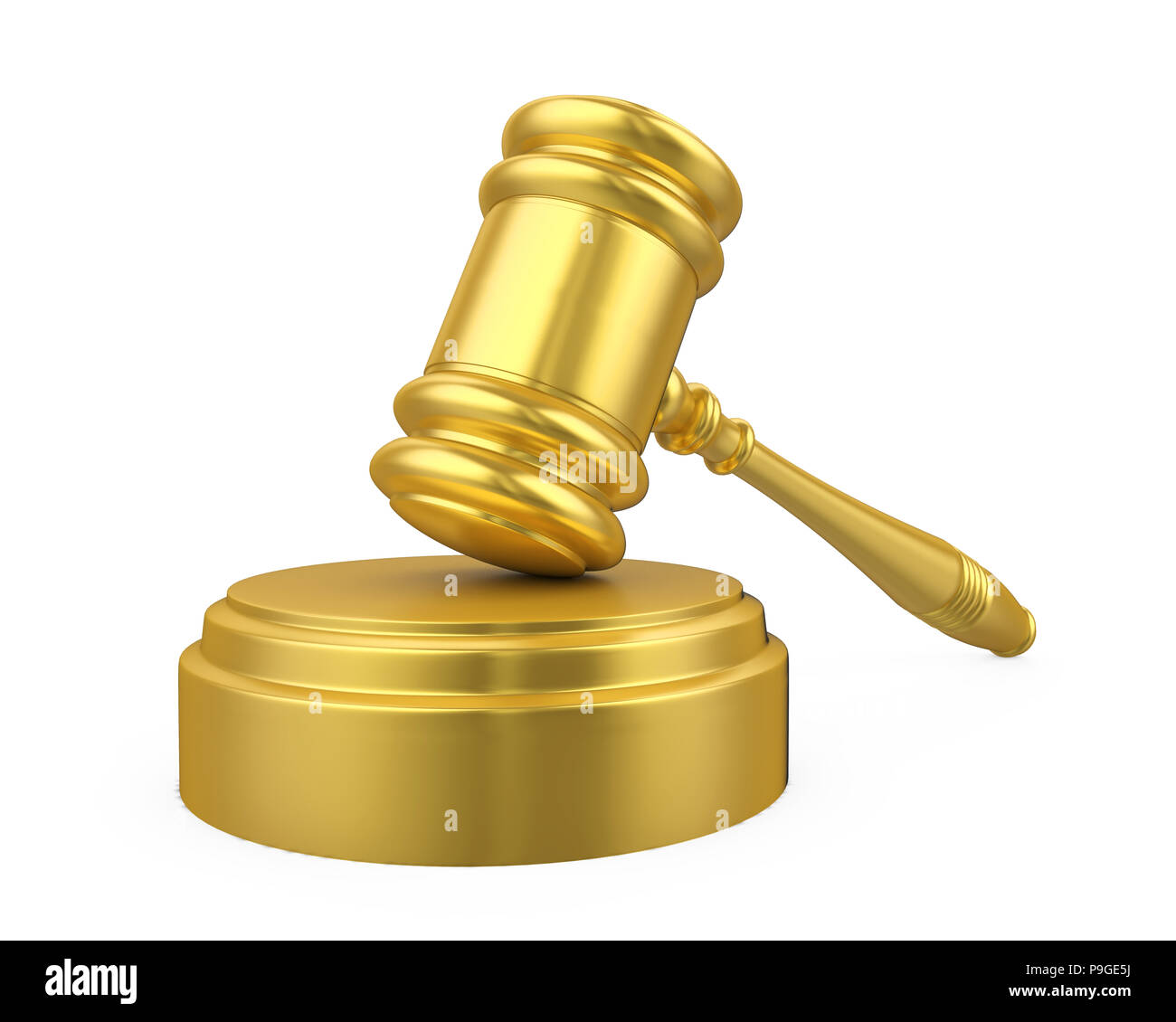 Golden Judge Gavel Isolated Stock Photo Alamy