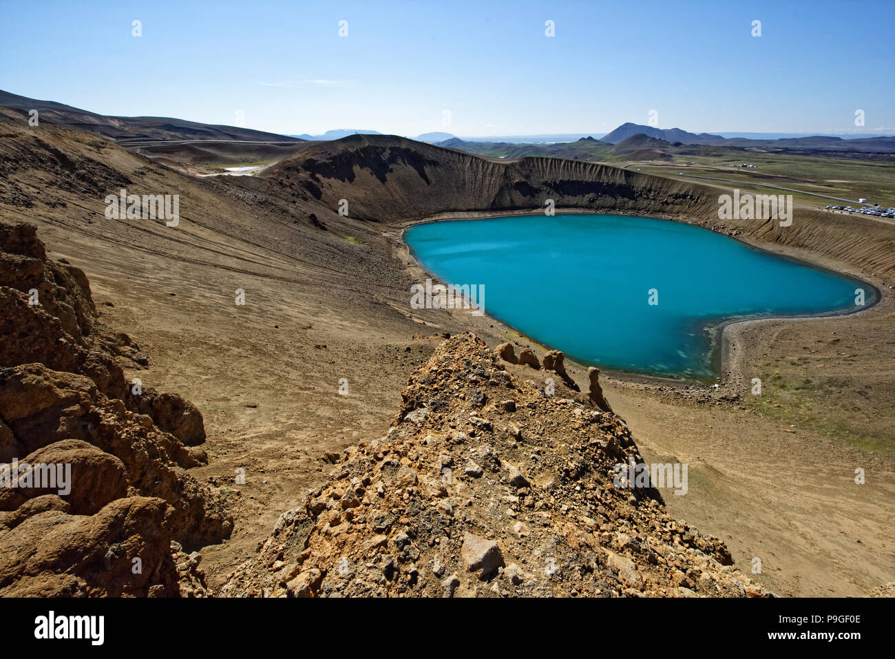 Explosion crater Viti, Krafla Volcano, near Reykjahlid, Iceland Stock