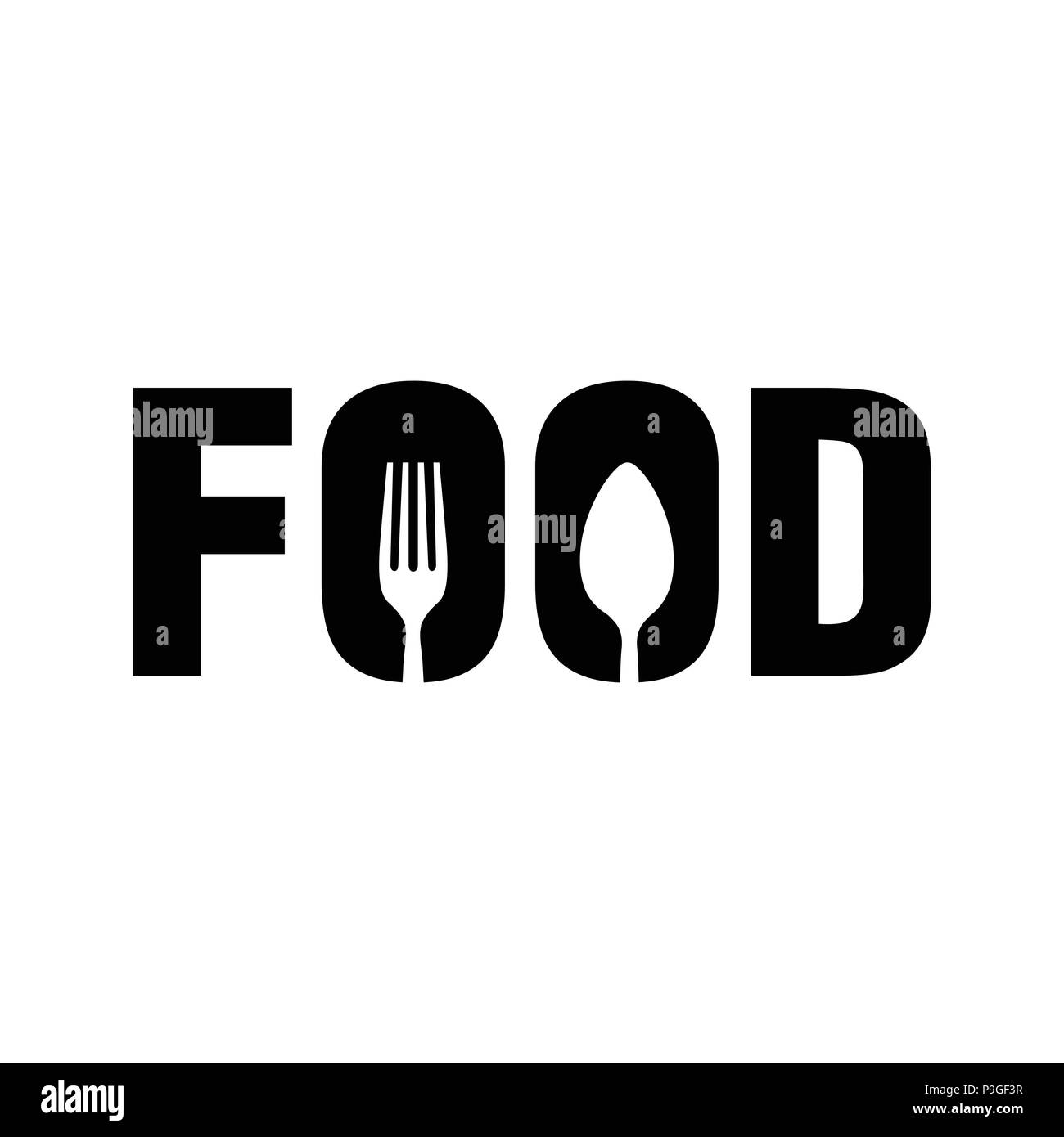 Food logo Black and White Stock Photos & Images - Alamy