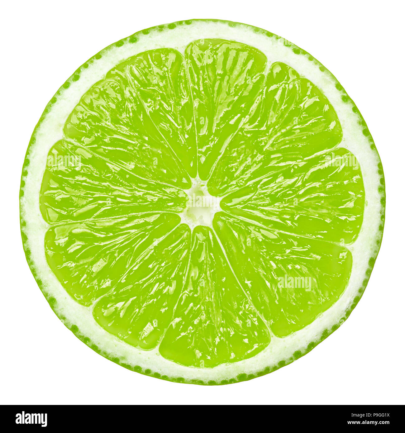 lime slice, clipping path, isolated on white background Stock Photo