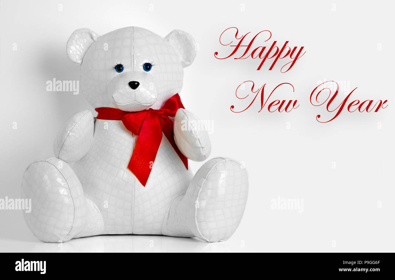 beautiful toy bear wishes Merry Christmas Stock Photo