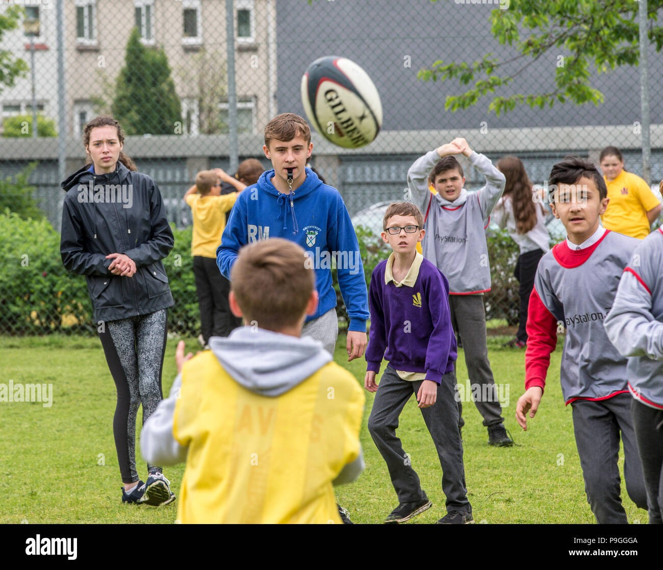 Young people participating in sports Stock Photo