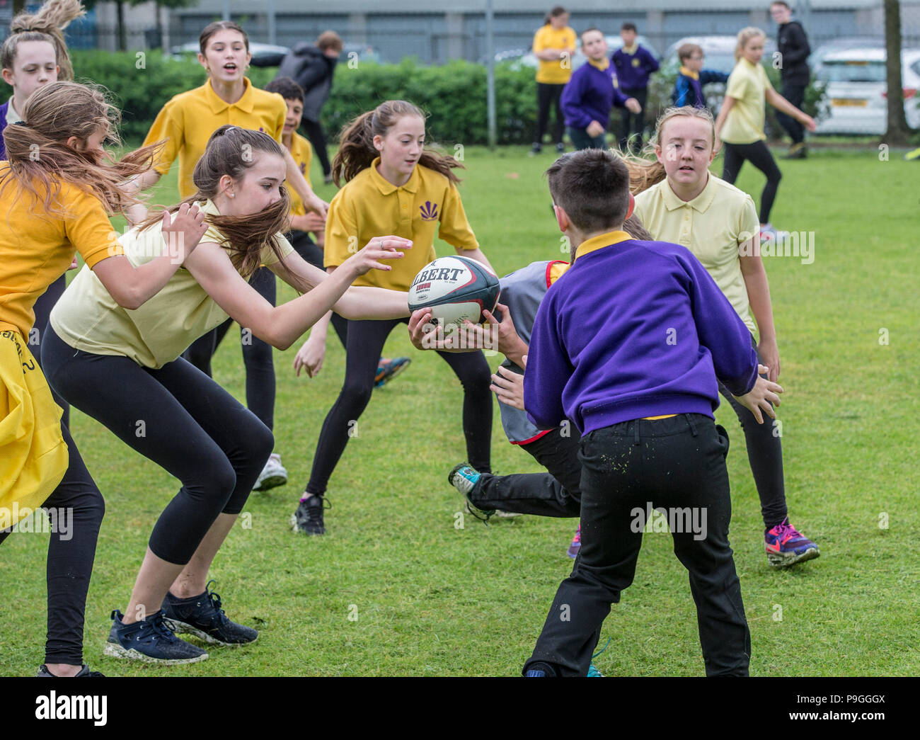 Young people participating in sports Stock Photo