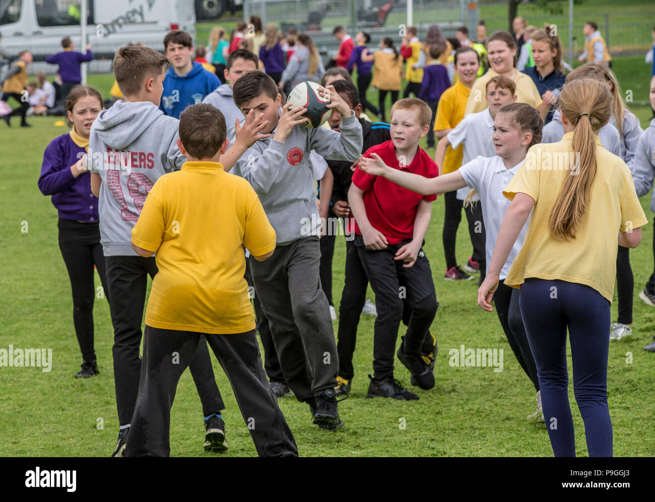 Young people participating in sports Stock Photo