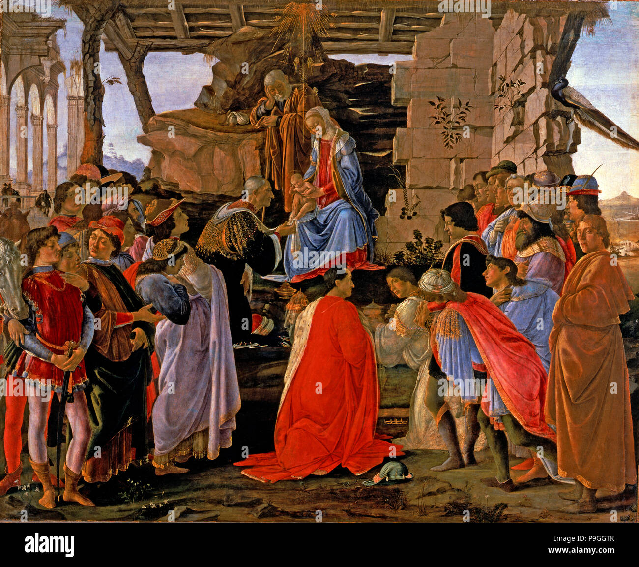 'Adoration of the Magi' by Sandro Botticelli. Stock Photo