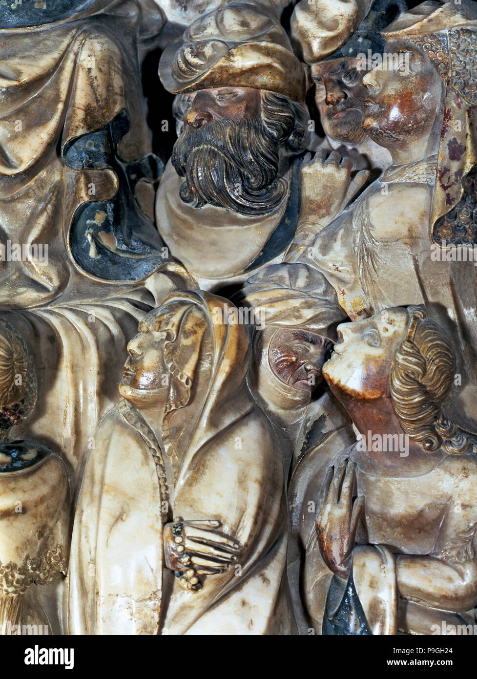 Altarpiece in polychromed alabaster from the main altar or Santa Tecla ...