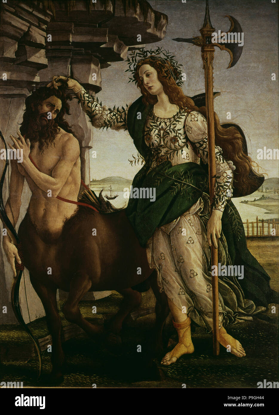 'Pallas and the Centaur' by Sandro Botticelli. Stock Photo