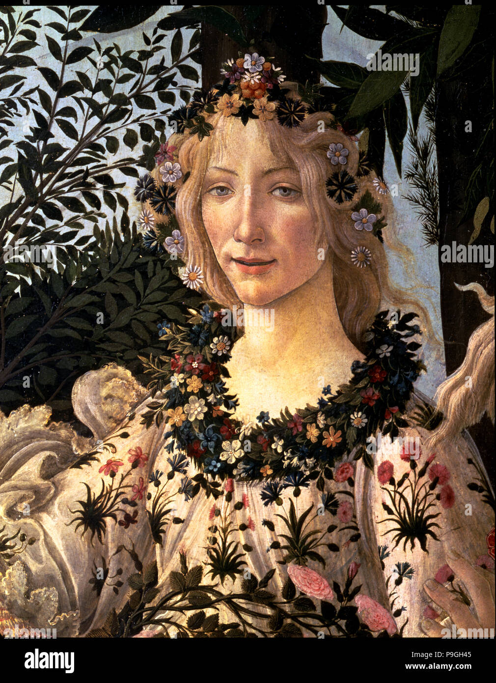 'Spring', detail of 'the shy terrestrial nymph Cloris converted by the touch of Zephyrus in the … Stock Photo