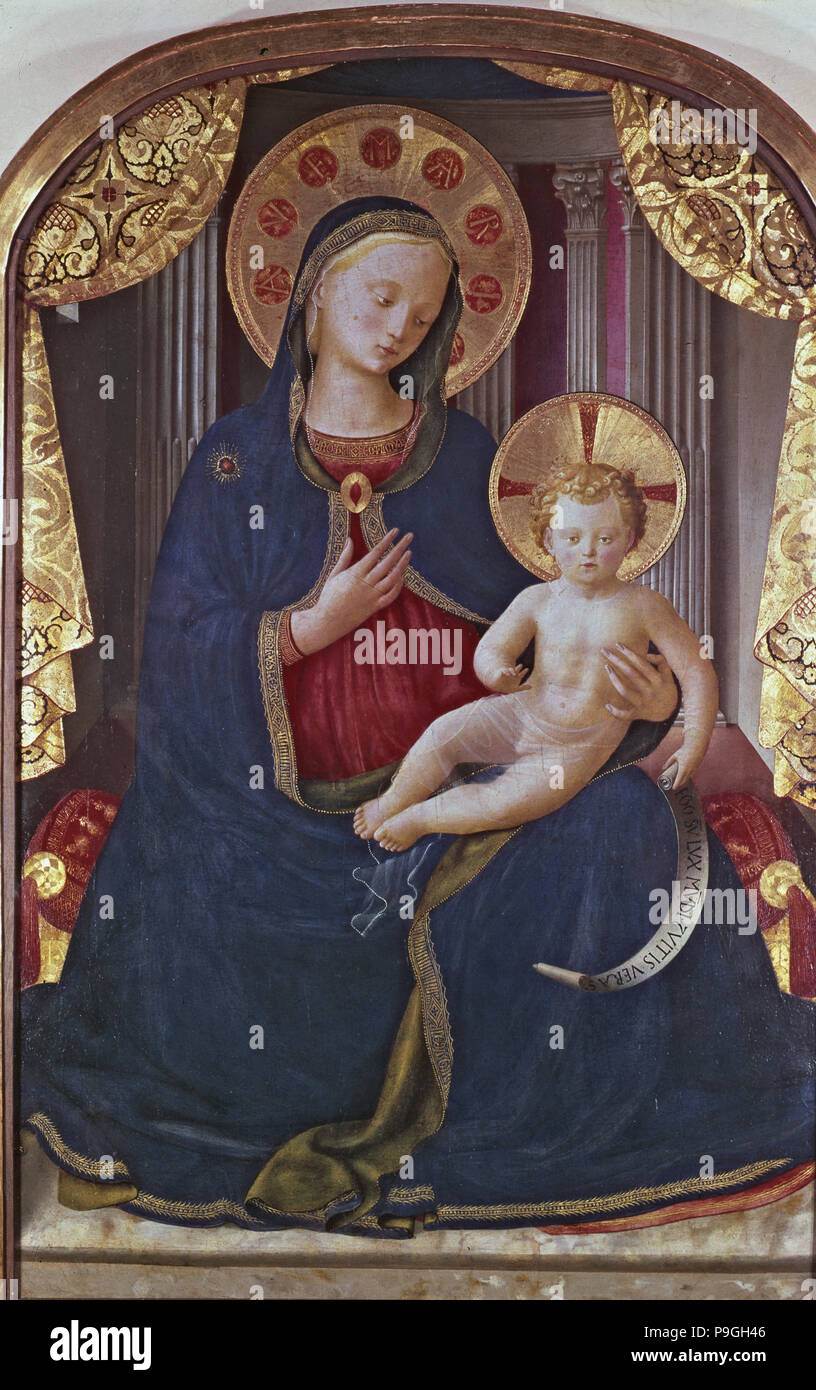 Madonna with the Child', by Fra Angelico. Stock Photo
