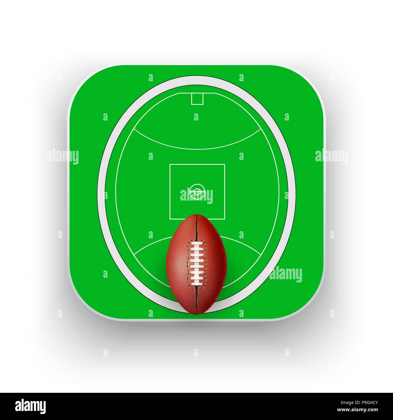 Square icon of Australian rules football sport Stock Vector