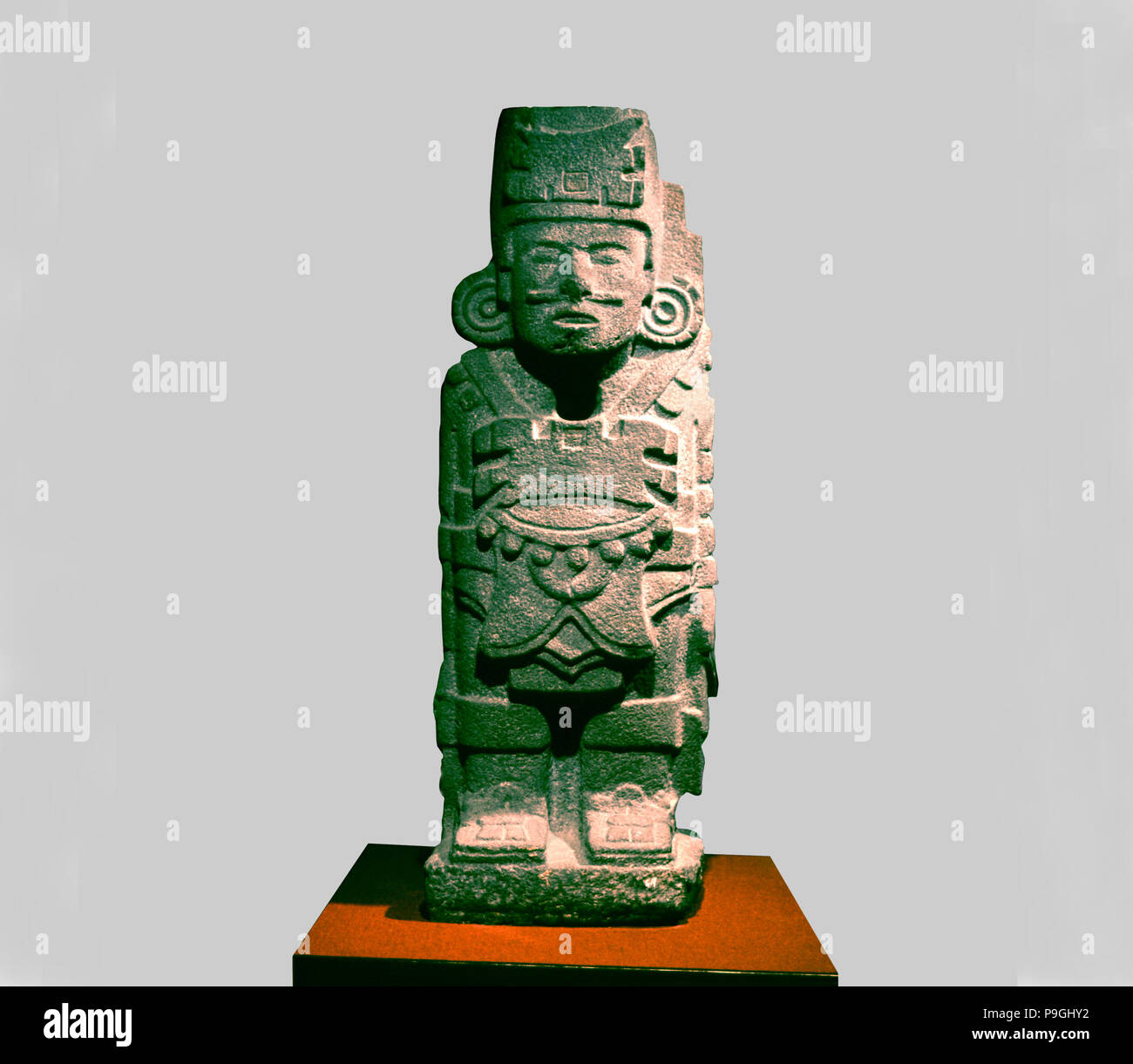 Atlas as a primitive postclassic warrior preserved in the National Museum of Anthropology in Mexi… Stock Photo