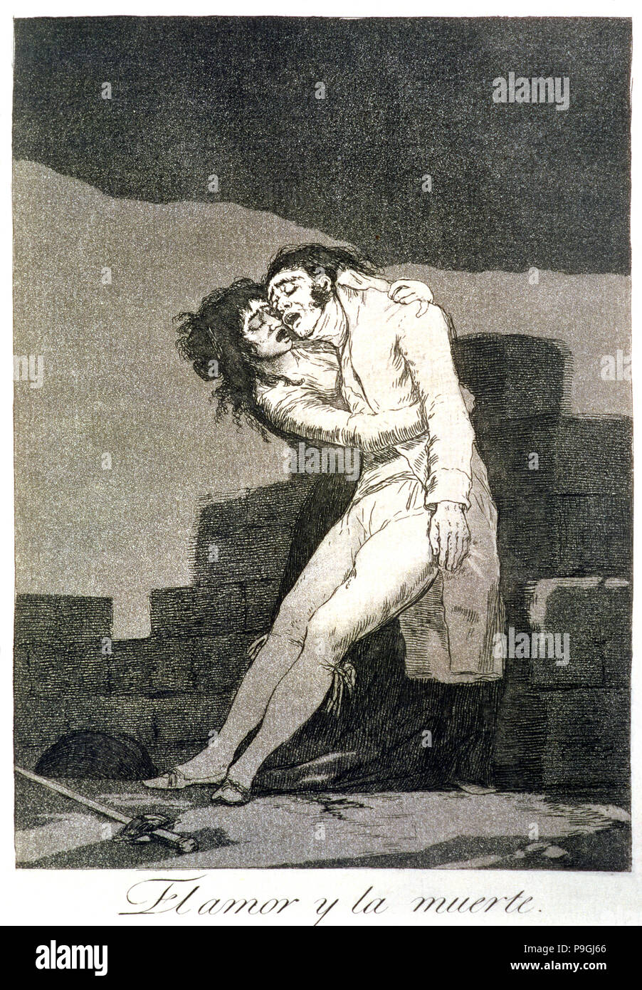 Los Caprichos, series of etchings by Francisco de Goya (1746-1828), plate 10: 'El amor y la muert… Stock Photo