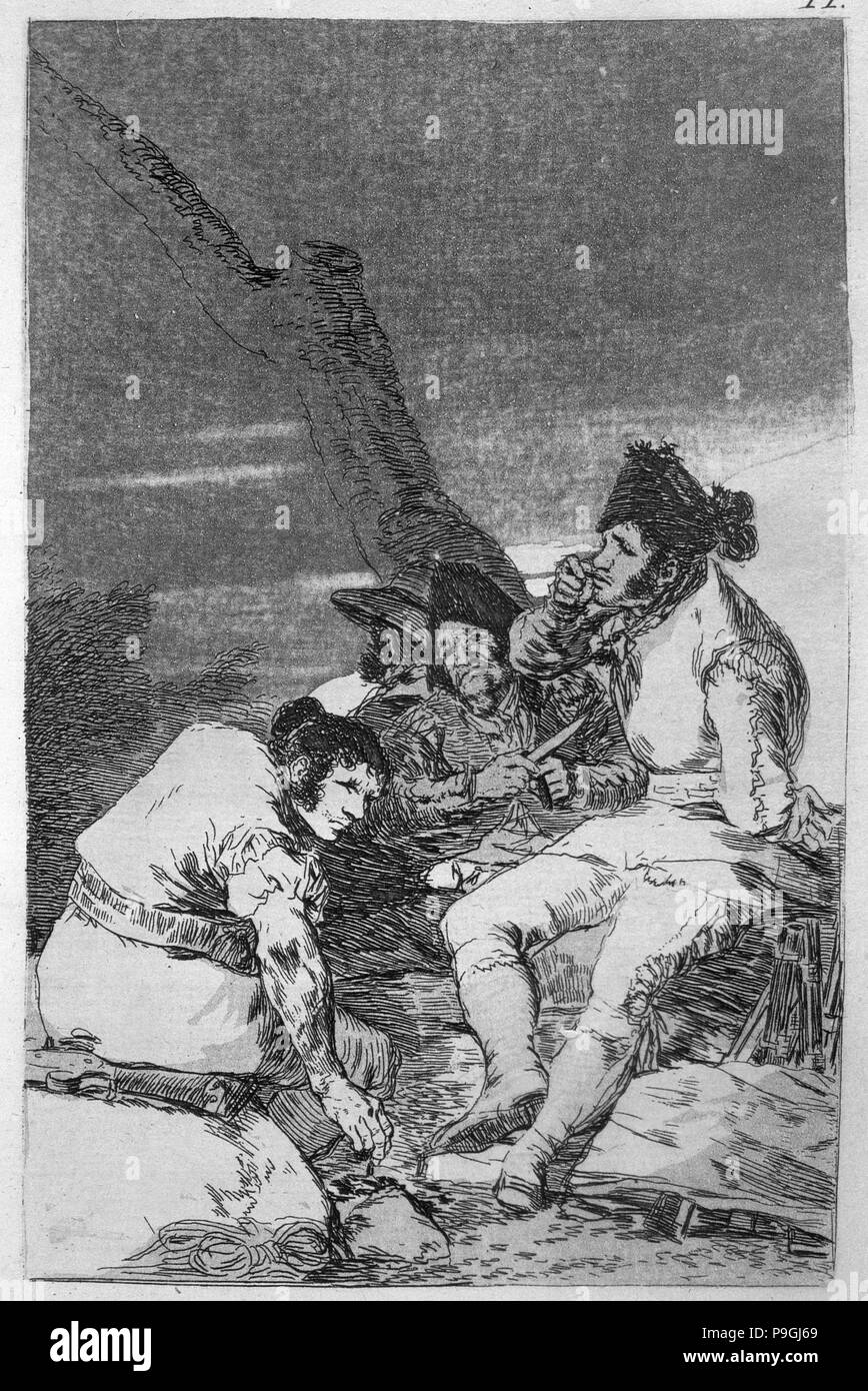 Los Caprichos, series of etchings by Francisco de Goya (1746-1828), plate 11: 'Muchachos al avío'… Stock Photo