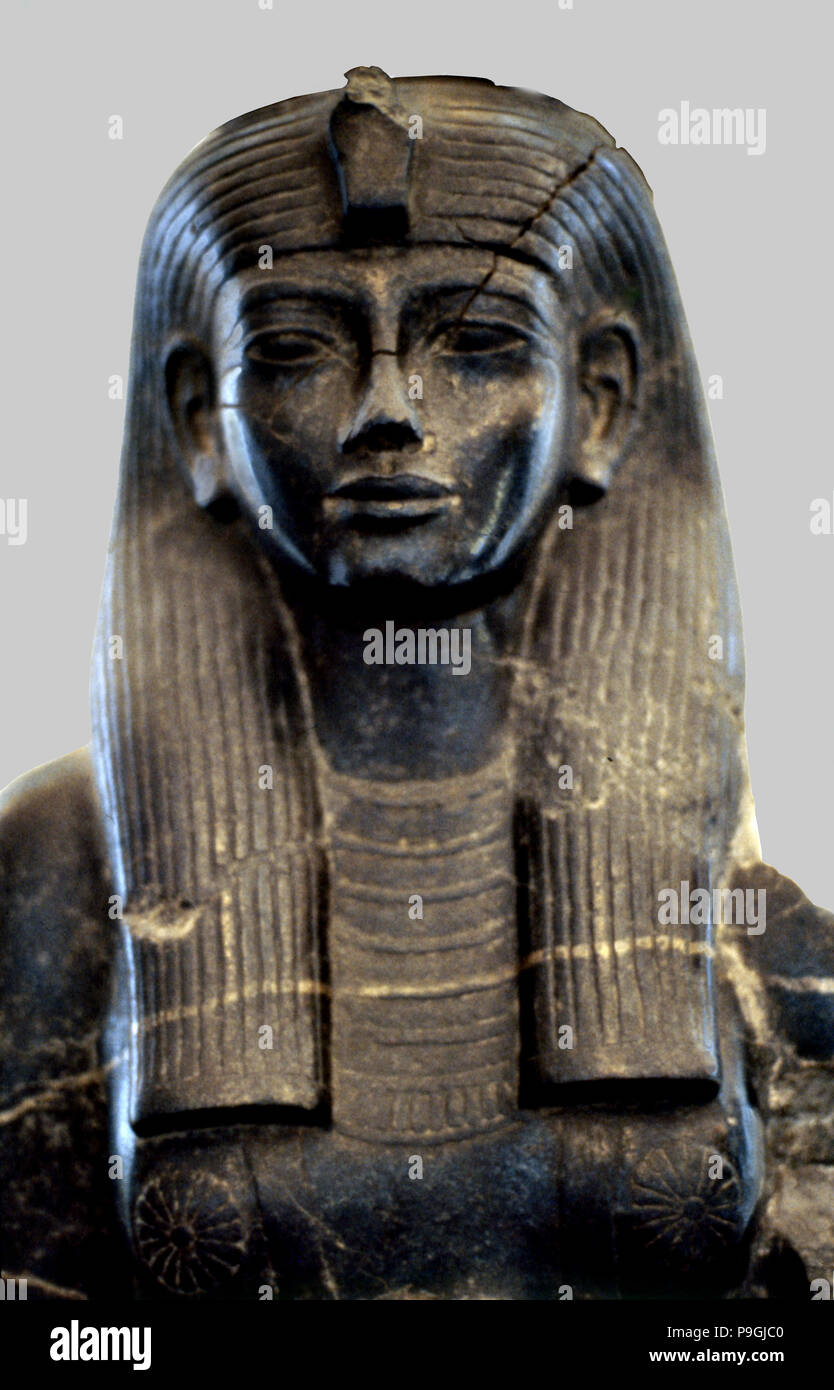 Statue of Queen Teie, consort of Amenhotep III. Stock Photo