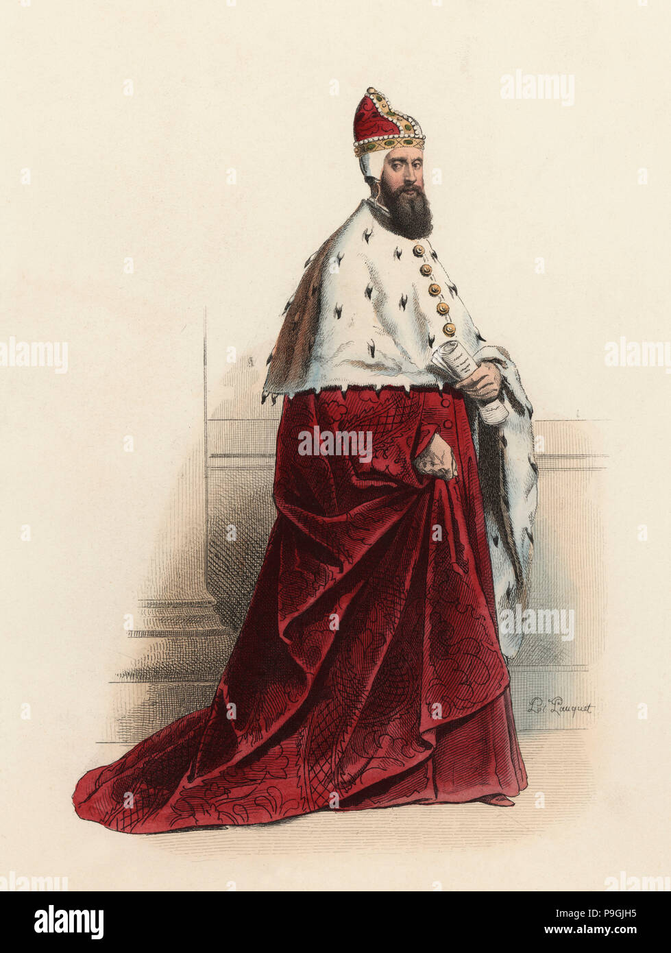 Duke of Venice, in the modern age, color engraving 1870. Stock Photo