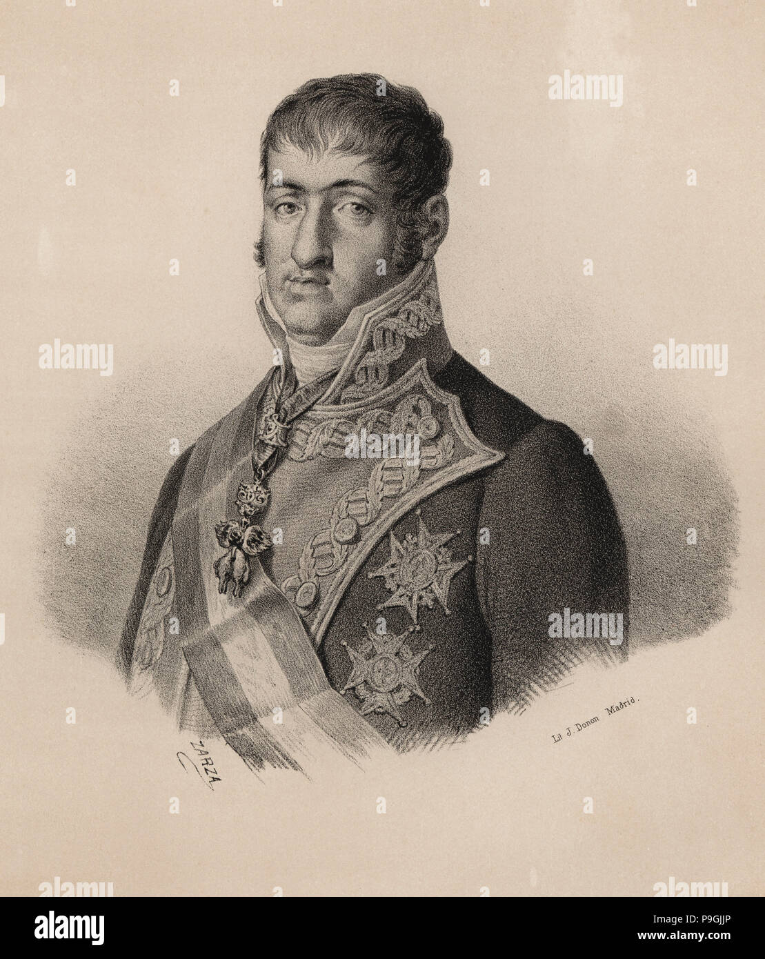 Ferdinand VII (1784-1833), third son of Charles III. King of Spain from 1808-1833, known by the n… Stock Photo