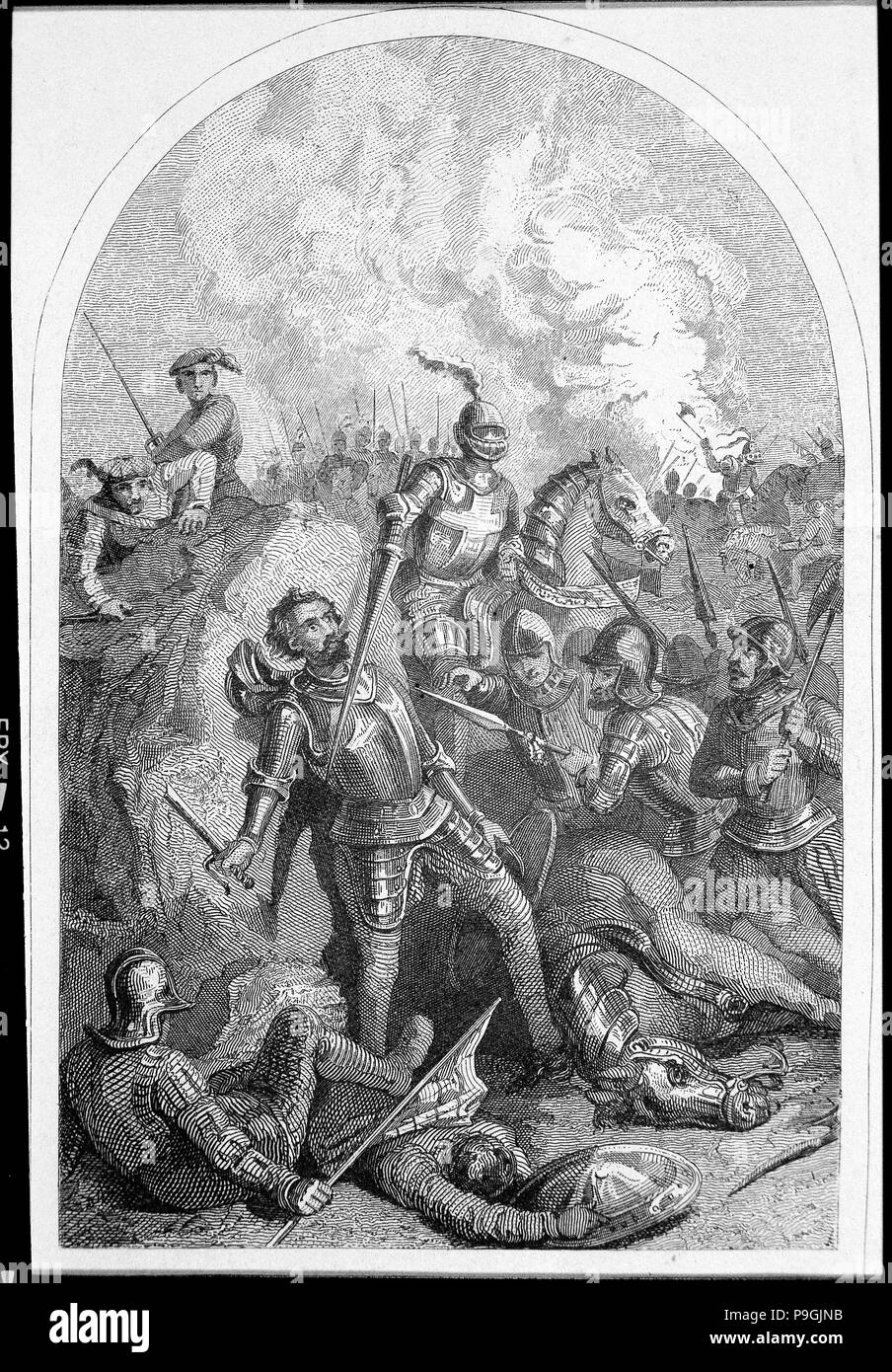 Battle of Villalar (April 23, 1521), the Comunero Juan Bravo is taken prisoner by the royalist so… Stock Photo