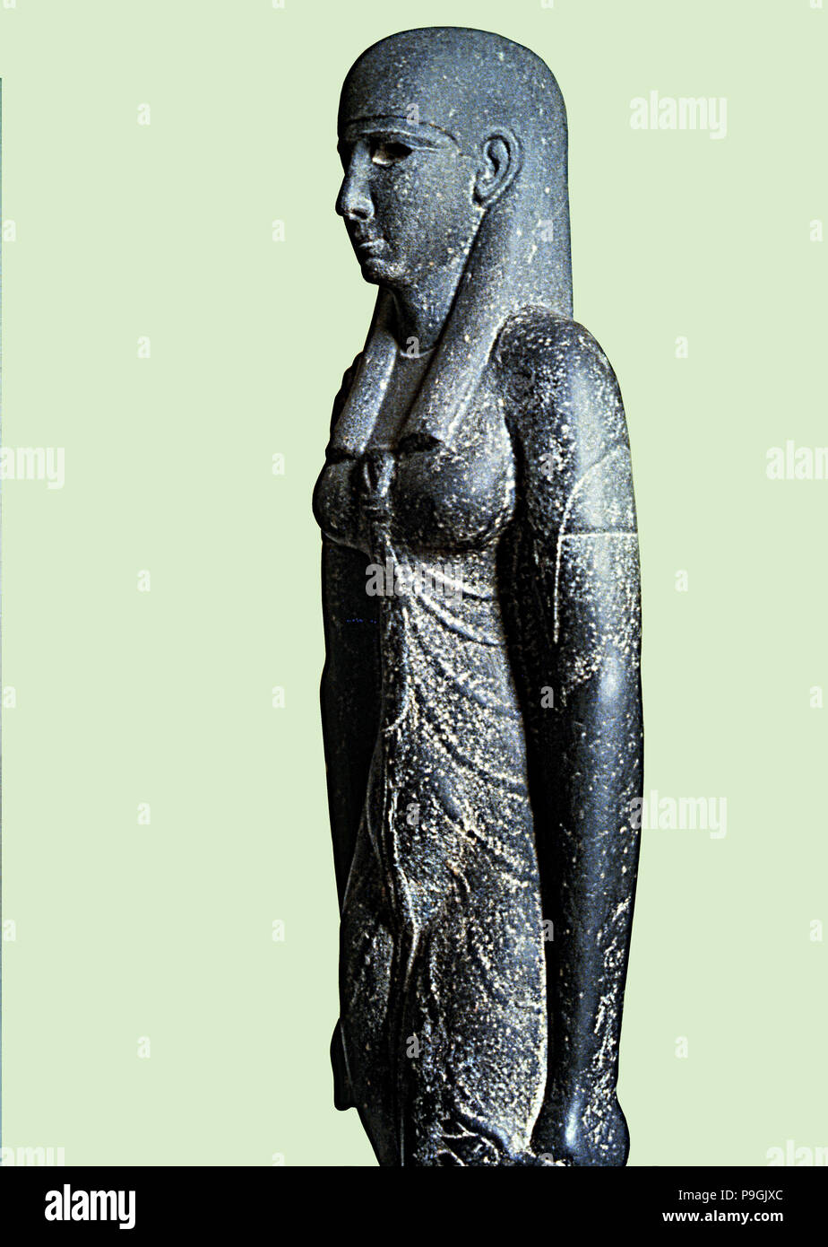 Isis Egyptian Mother Goddess Standing Holding Staff Ancient Egypt Sculpture 9H 