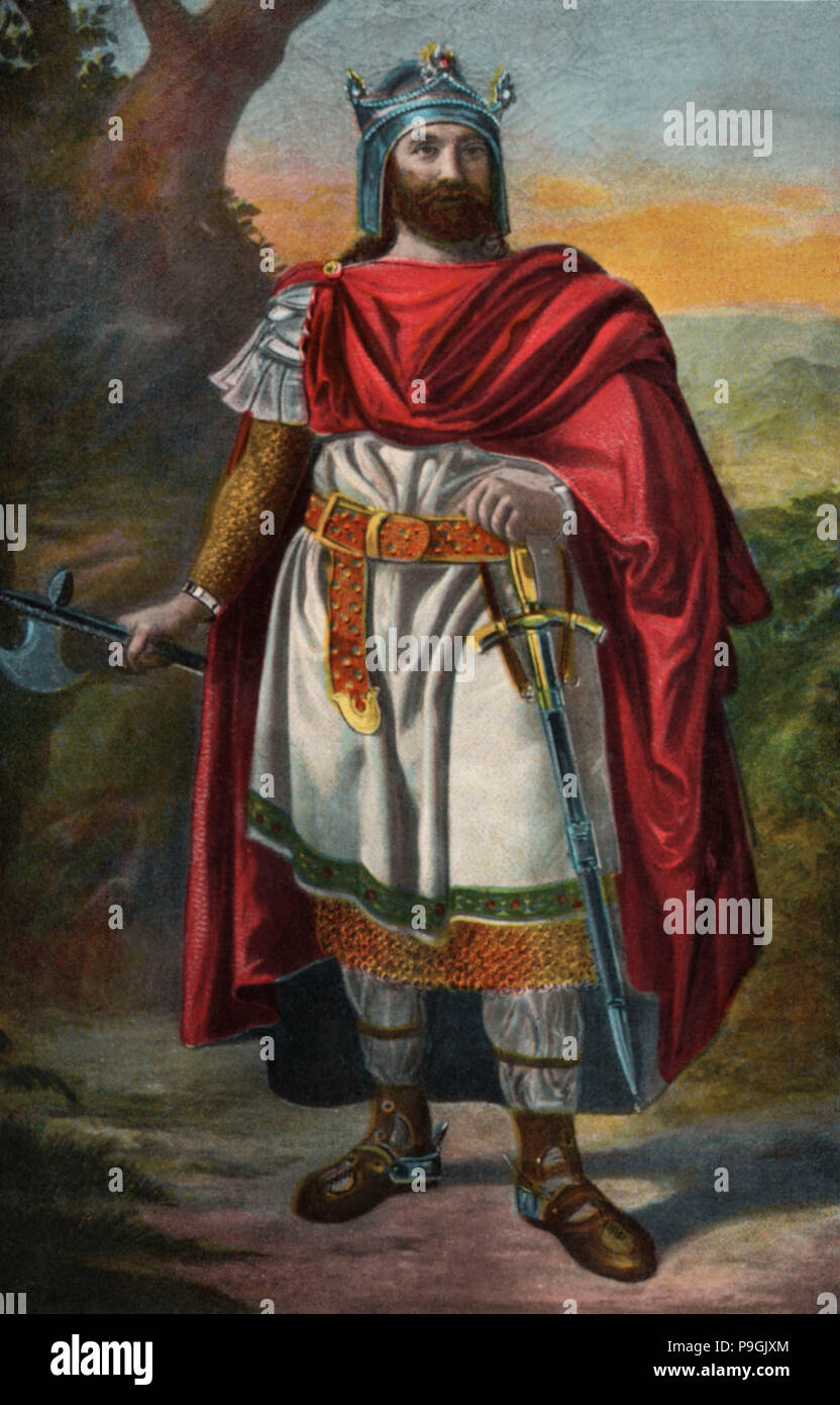 Don Alphonse I (Alonso) the Catholic (693-797), King of Asturias, son-in-law of Don Pelayo, inten… Stock Photo