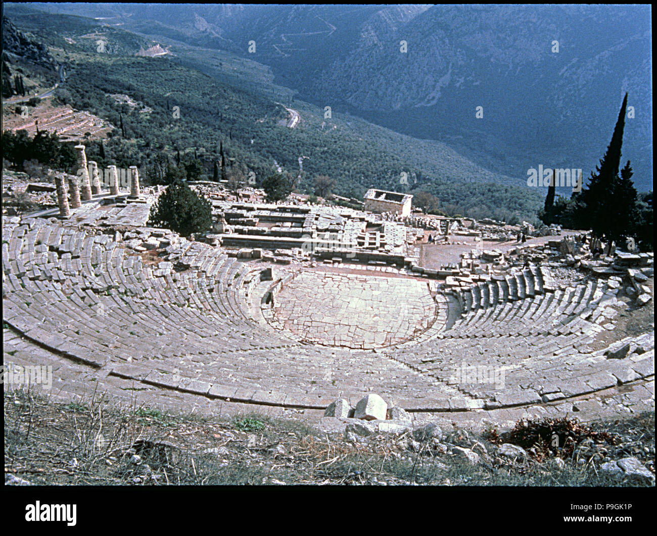 Overview of the theater of Delphi Stock Photo Alamy