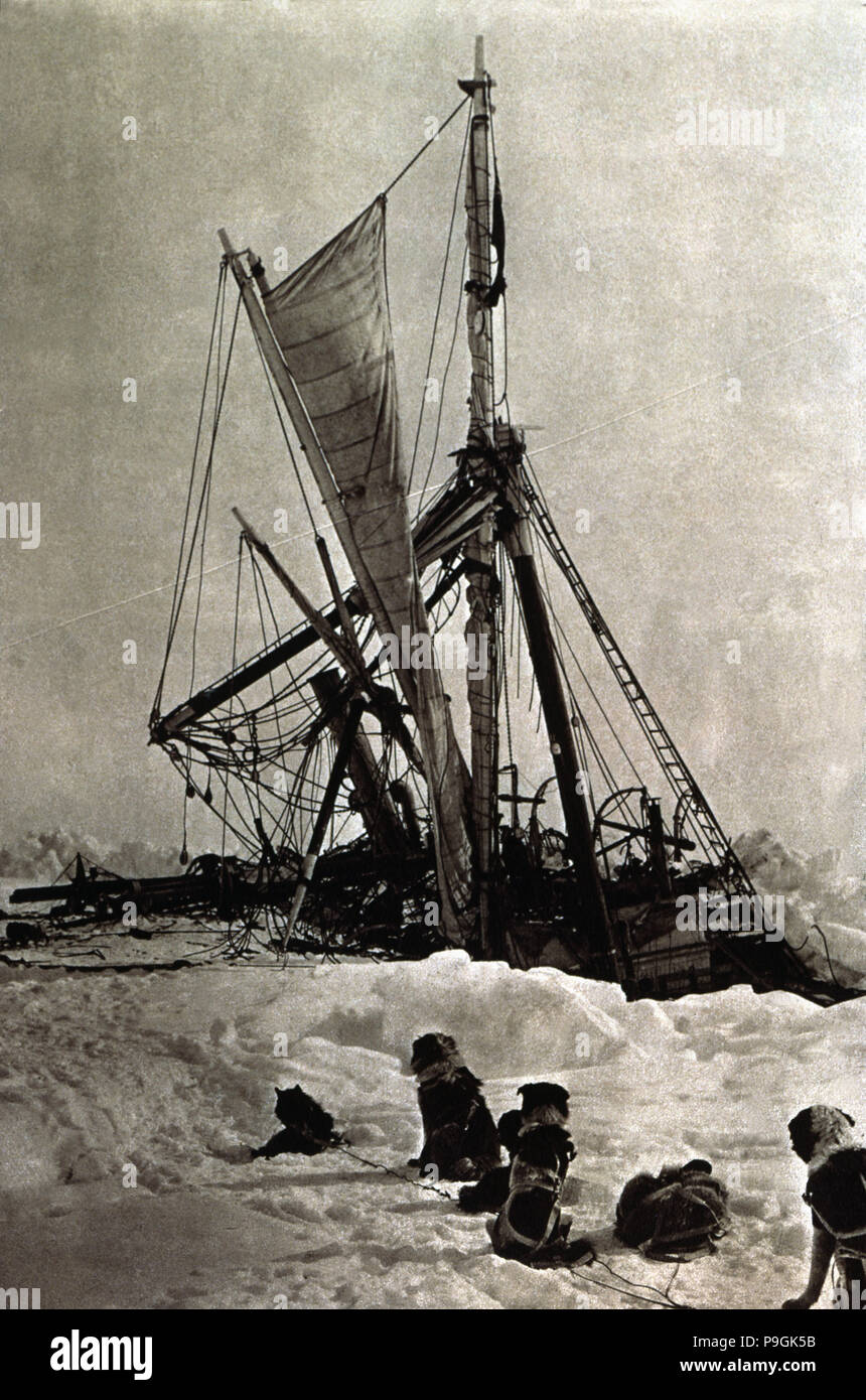 Shackleton Expedition, the ship 'Endurance' imprisoned by the ice is