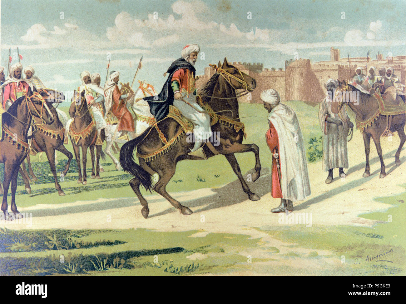 The Arab general Musa Ibn Nusayr (640718) strikes the face of his