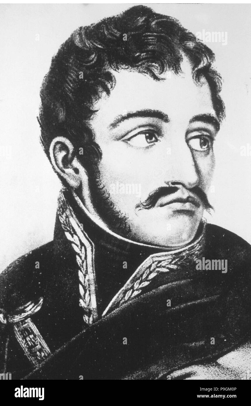 Simon Bolivar 'The Liberator' (17831830), military and American independence hero, in a drawing