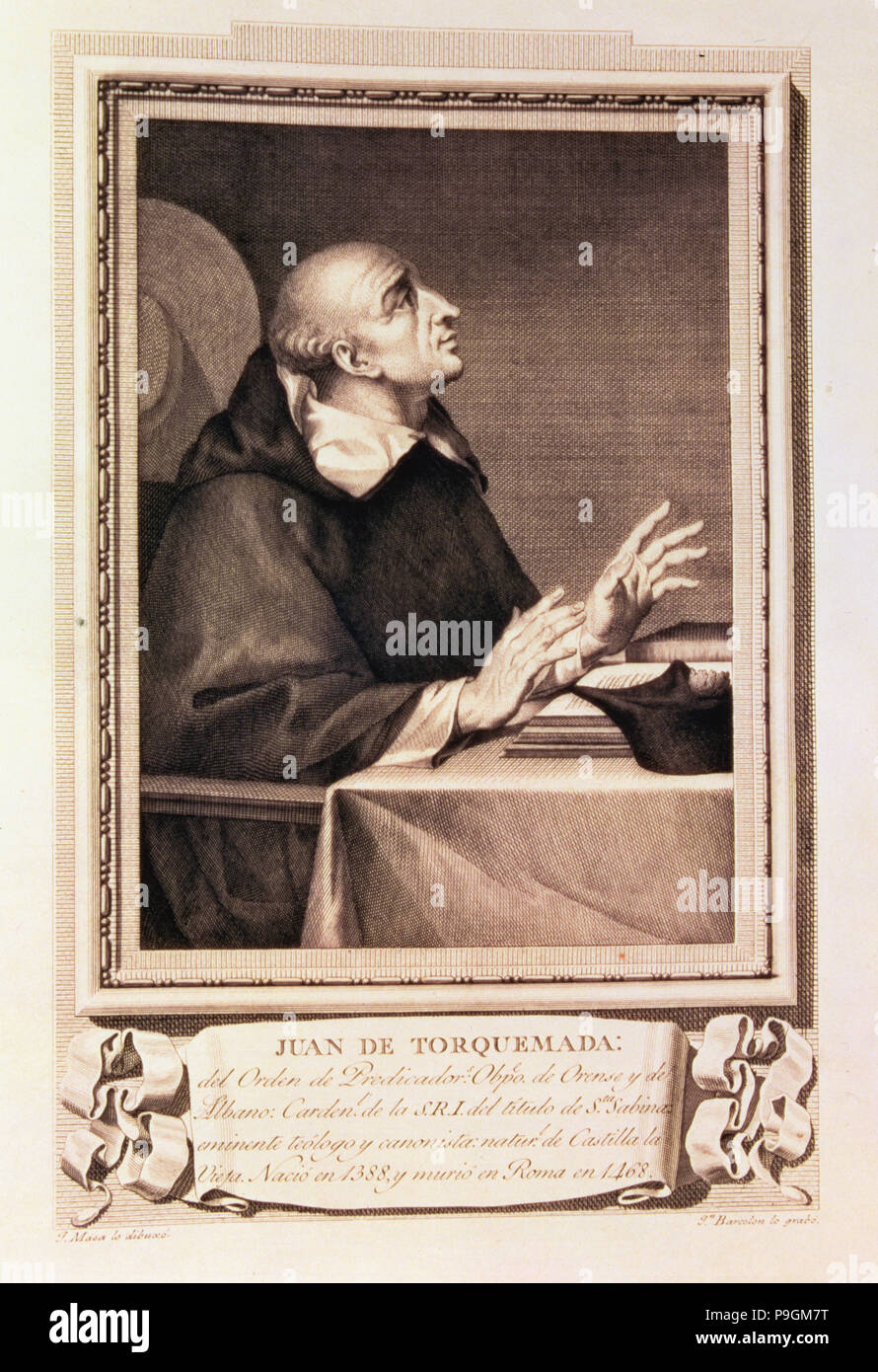 Juan de Torquemada (13881468), Grand Inquisitor,engraving of the