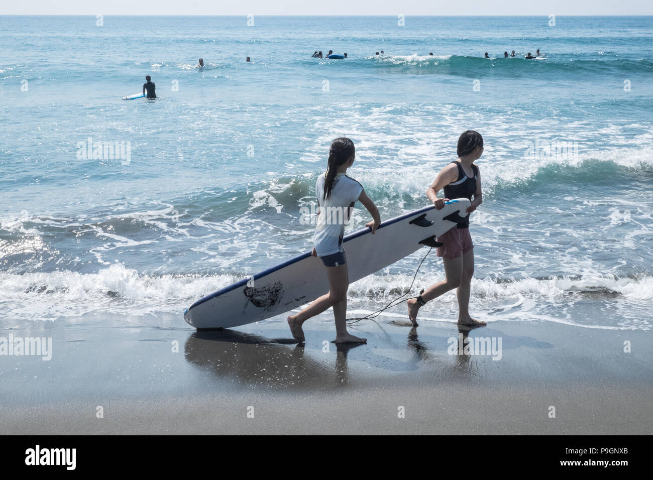 Dulan beach,Surfing,surfboards,lesson,on,coast,beach,near,Taitung,East
